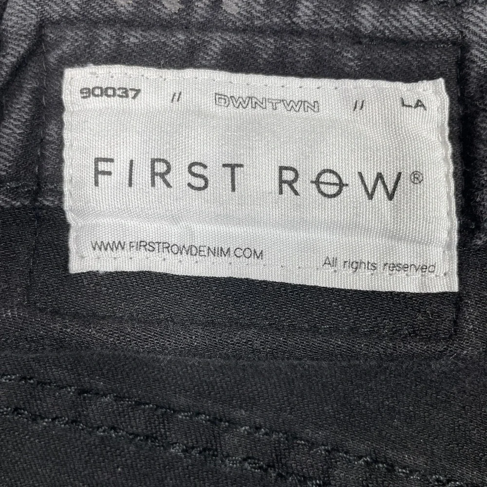 First Row Distressed Jeans Mens 34x32 (Fits 33x31) Black Acid Wash Slim